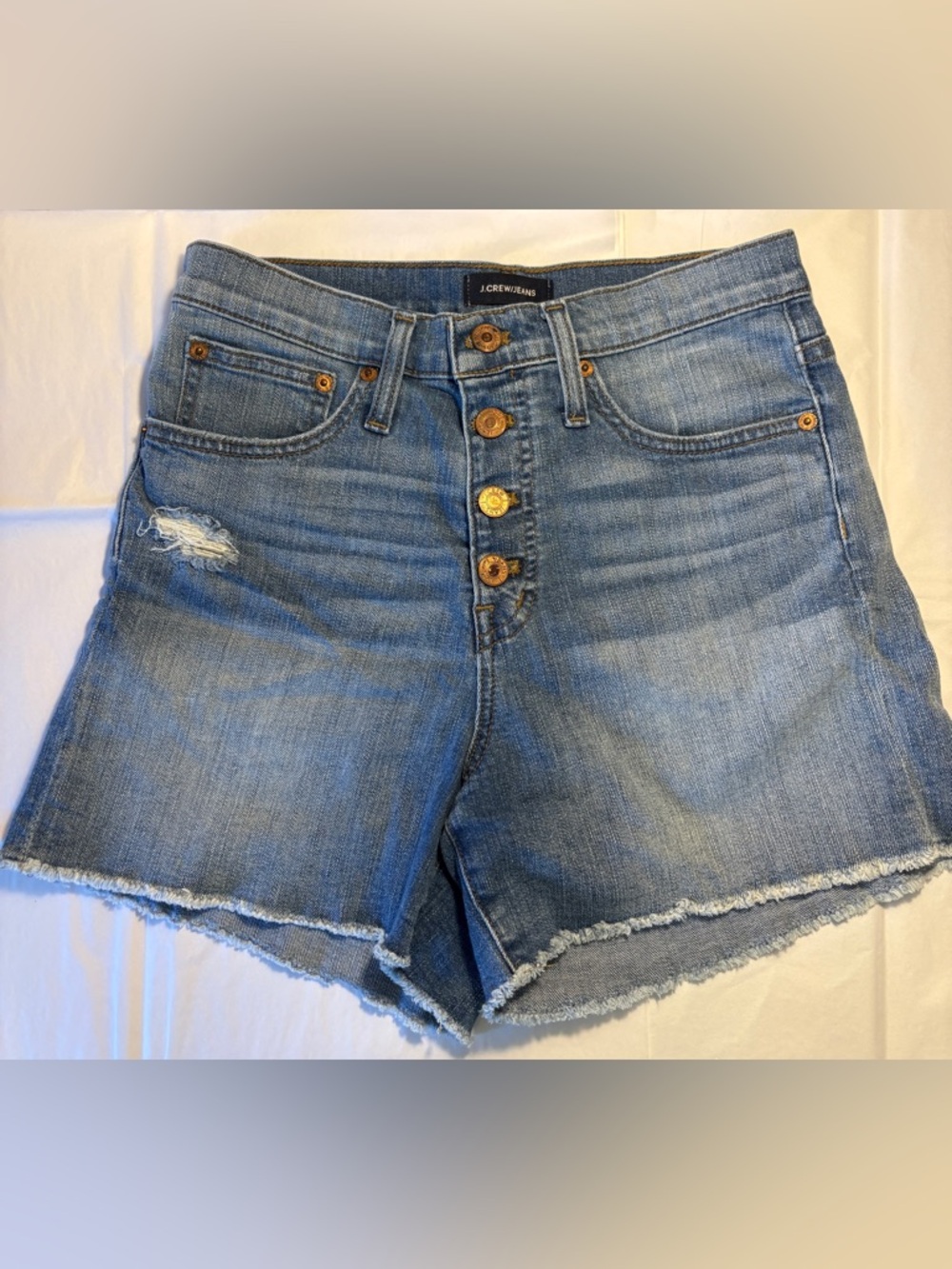J.Crew Women's High-Rise Denim Button-Front Shorts